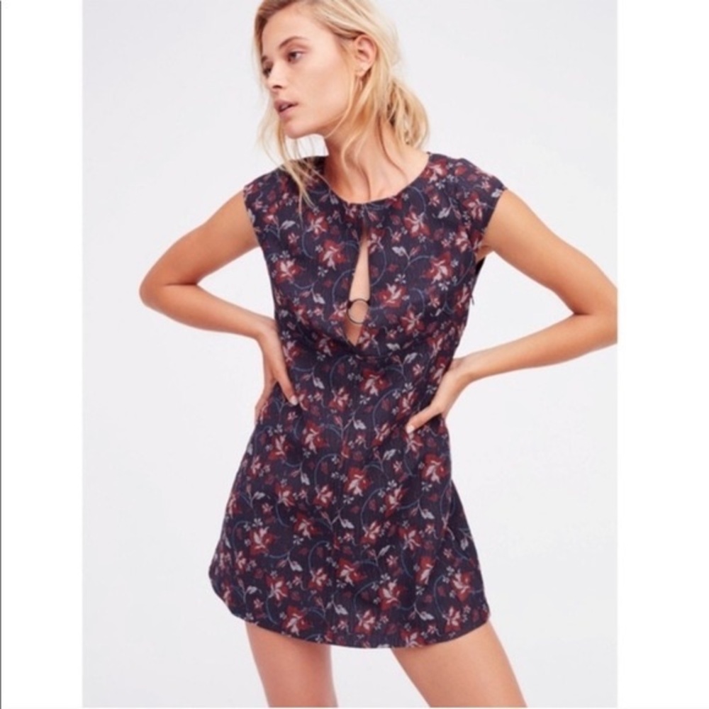 Free People Low Cut floral mini dress